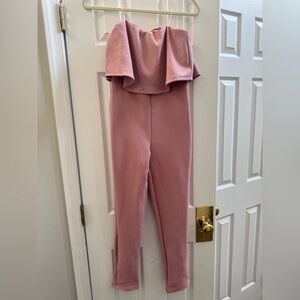 Fashion Nova Blush Pink Strapless Jumpsuit